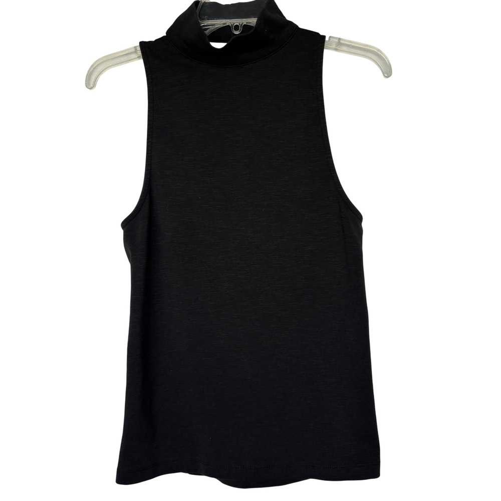 Free People Modern Black Cutout Back Sleeveless Mock Neck Womens Size S